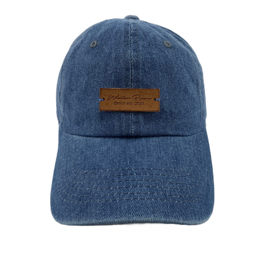 Denim Dad Hat w/Leather Patch